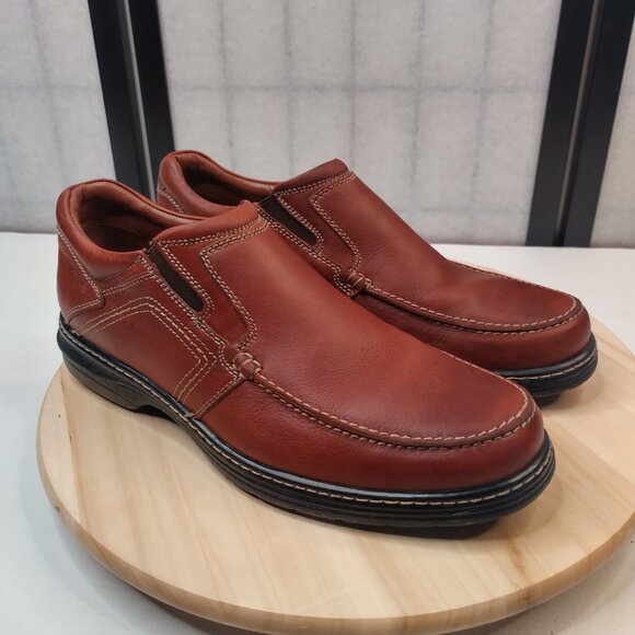 Johnston & Murphy Colvard Moc Toe Venetian Cognac Waterproof Loafer Men US 10M - Picture 2 of 14
